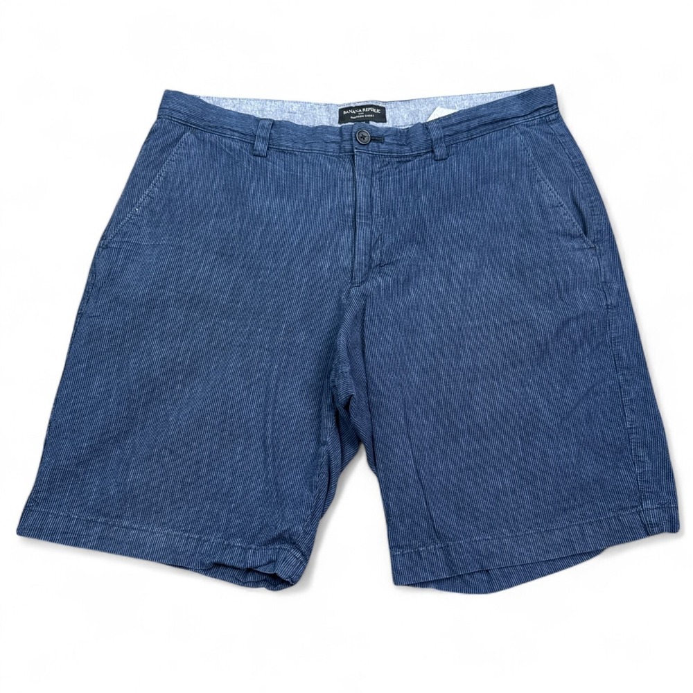 Banana Republic Emerson Shorts Mens 35 Blue Corduroy Cotton Casual 9 Inch Inseam